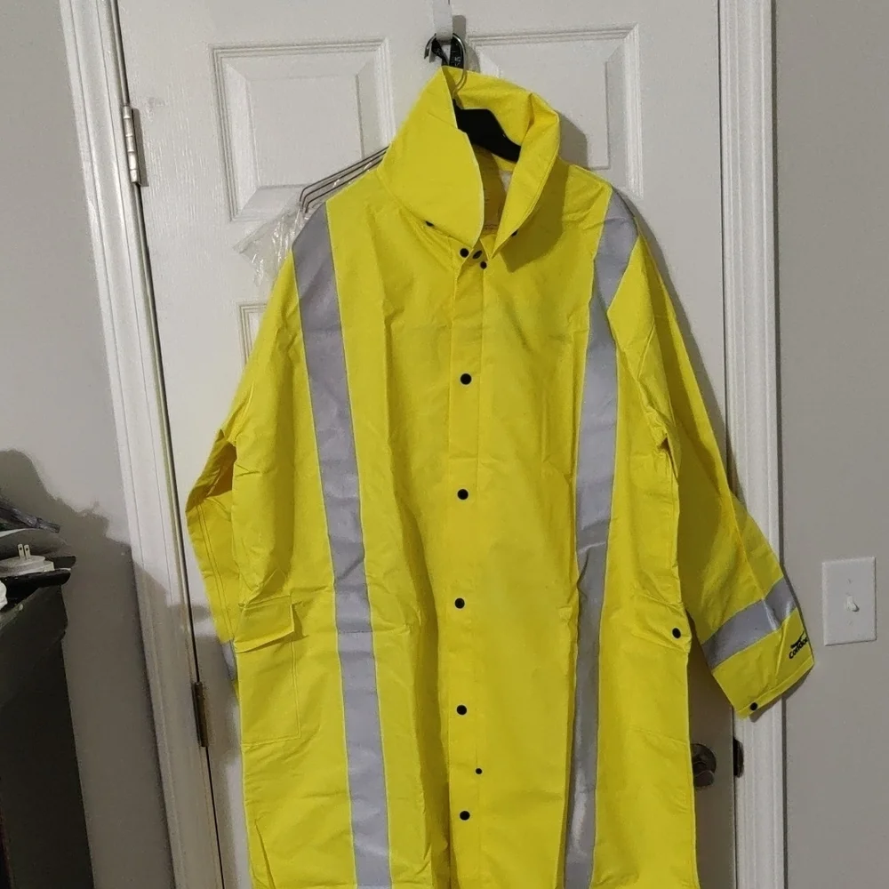 Yellow Raincoat with Reflective Stripes